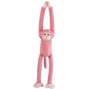 Pluche hangende roze knuffels aapjes 55 cm - Apen knuffeldieren/knuffelbeesten speelgoed