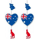 2x stuks australie hangdecoratie 85 x 30 cm - Landen vlag thema feestartikelen/versiering