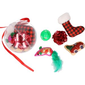 Christmas Decoration Katten/poezen speelgoed - 5x st speeltjes - kerstcadeau