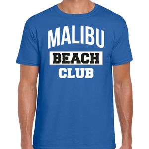 Bellatio Decorations zomer t-shirt voor heren - Malibu Beach Club - tropisch thema feest - blauw