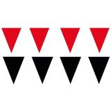 Zwart/Rode feest punt vlaggetjes pakket - 80 meter - slingers / vlaggenlijn