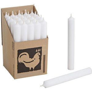 Set van 25x witte kaarsen/dinerkaarsen 18 cm 7-8 branduren - Geurloze kaarsen/steekkaarsen - Tafelkaarsen/kandelaarkaarsen