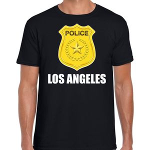 Police embleem Los Angeles t-shirt zwart voor heren - politie - verkleedkleding / carnaval kostuum
