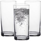 LAV Waterglazen/kleine longdrink/spatjes glazen tumblers Liberty - transparant glas - 3x stuks - 295 ml