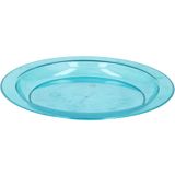 4x Blauw plastic borden/bordjes 20 cm - Kunststof servies - Koken en tafelen - Camping servies - Ontbijtbordje kinderen