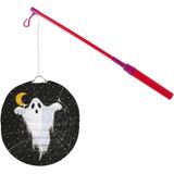 Lampionstokje 40 cm - met spook lampion - zwart - D25 cm - Sint Maarten