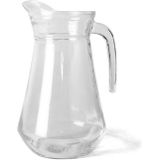 Voordeel pakket 4x glazen water karaf 1 liter - Sapkannen/waterkannen/schenkkannen