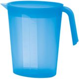 Juypal Schenkkan/waterkan - blauw - 1,75 liter - kunststof - L22 x H20 cm - met deksel