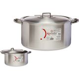 Kinvara grote kookpan/Soeppan met deksel - Aluminium - 20 liter - D41 x H23 cm - Sauspan - Extra groot