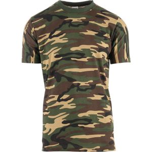 Army leger camouflage t-shirt met korte mouwen voor heren - ook goed als soldaten verkleedkleding