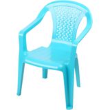 Sunnydays Kinderstoel - 6x - blauw - kunststof - buiten/binnen - L37 x B35 x H52 cm - tuinstoelen