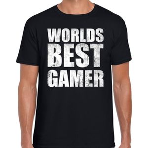 Worlds best gamer / werelds beste gamer cadeau t-shirt zwart heren - verjaardag kado voor een computer gamer / bedankje / cadeau t-shirts