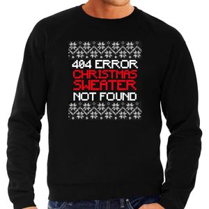 Bellatio Decorations Foute Kersttrui 404 error fun Kerst - sweater zwart - heren