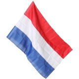 Nederlandse vlag met oranje wimpel - 100 x 150 cm - EK / WK voetbal / Koningsdag / oranje supporter versiering