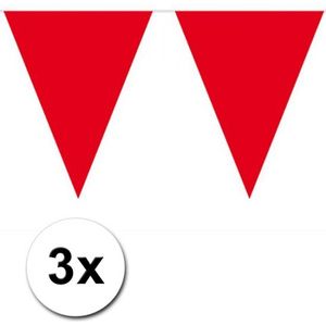 3x Vlaggenlijn rood 10 meter
