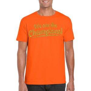 Bellatio Decorations Verkleed T-shirt voor heren - champions - oranje - EK/WK voetbal supporter