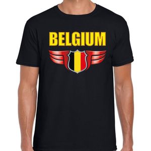 Belgium landen t-shirt Belgie zwart voor heren - Belgie supporter shirt / kleding - EK / WK voetbal