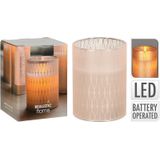 Home and Styling luxe LED kaarsen - 2x st- in glas - warm wit - D7,5 x H10 cm