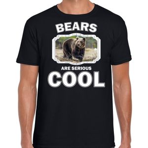 Dieren beren t-shirt zwart heren - bears are serious cool shirt - cadeau t-shirt bruine beer/ beren liefhebber