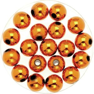 480x stuks sieraden maken glans deco kralen in het oranje van 10 mm - Kunststof reigkralen voor armbandjes/kettingen