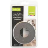 1x Magneetbanden/magnetische strips op rol 2 m x 12 mm zwart - Magneetstrip / magneetband