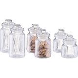 Zeller - Keuken voorraadpotten glas - Inhoud 600/900/1200 ml - Set 6x