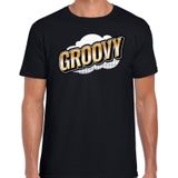 Fout Groovy t-shirt in 3D effect zwart voor heren - fout fun tekst shirt / outfit - popart