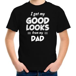 I get my good looks from my dad cadeau t-shirt zwart voor kinderen - unisex - jongens / meisjes