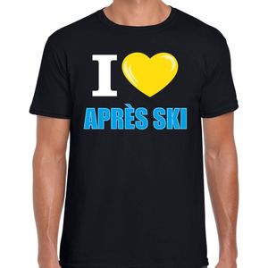 Bellatio Decorations I love Apres-ski t-shirt wintersport zwart - heren M