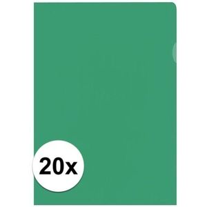 20x Insteekmap groen A4 formaat 21 x 30 cm - Kantoorartikelen