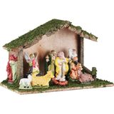 Complete kerststal inclusief kerststal beelden - Kerstdecoratie/kerstversiering kerststallen