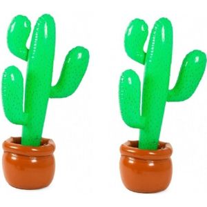 2x Opblaasbare cactus in pot 85 cm - Opblaas figuur cactus