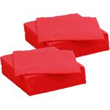 Color Party diner/feest servetten - 60x - helder rood - 38 x 38 cm - papier - 3-laags