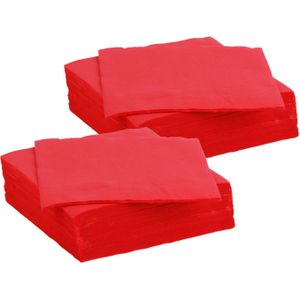 Color Party diner/feest servetten - 60x - helder rood - 38 x 38 cm - papier - 3-laags