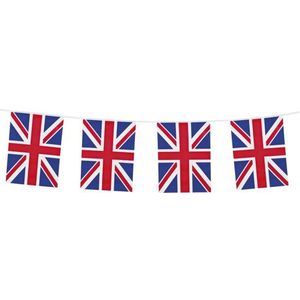 Union Jack vlaggenlijn 10 meter - Engeland/Britse feestartikelen - Vlaggetjes/slingers versiering