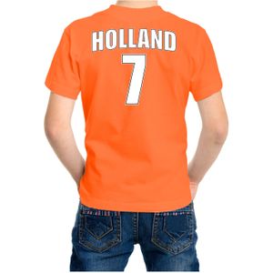Oranje supporter t-shirt - rugnummer 7 - Holland / Nederland fan shirt / kleding voor kinderen