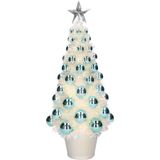 2x stuks complete kunstkerstbomen met lichtjes en ballen blauw - Kerstversiering - Kerstbomen - Kerstaccessoires - Kerstverlichting