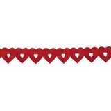Set van 4x stuks rode hartjes thema feest slingers van 6 meter - Valentijn of Love thema feestartikelen