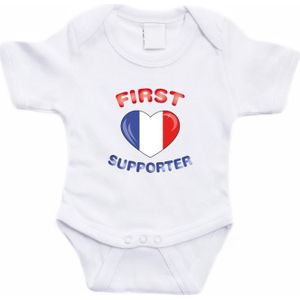 Wit First Frankrijk supporter rompertje baby - Babykleding