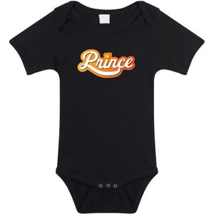 Prince Koningsdag romper zwart voor babys - Koningsdag rompertje / kleding / outfit