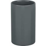 Spirella Badkamer accessoires set - WC-borstel/pedaalemmer/zeeppompje/beker - metaal/keramiek - donkergrijs - Luxe uitstraling
