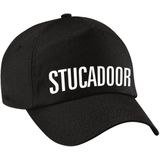 Stucadoor verkleed pet zwart voor dames en heren - stucadoor baseball cap - carnaval verkleedaccessoire / beroepen caps