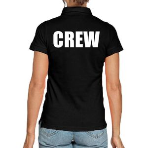 Crew poloshirt zwart voor dames - teamshirt polo t-shirt