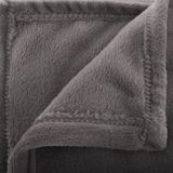 Fleece deken/fleeceplaid donker grijs 125 x 150 cm polyester - Bankdeken - Fleece deken - Fleece plaid