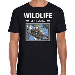 Dieren foto t-shirt Koala - zwart - heren - wildlife of the world - cadeau shirt Koalas liefhebber