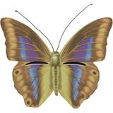 Bruin/geel vlinderhuis 20 cm - Tuindecoratie - Diervriendelijk - Hotel/huisje voor vlinders