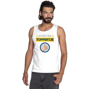 Toppers in concert Wit mouwloos feest shirt/ tanktop - Je bent een toppertje met duimpje voor heren