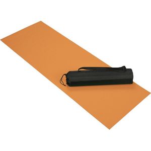 Oranje yoga/fitness mat 60 x 170 cm - Sportmat/yogamat/pilatesmat - Thuis fitness/yoga/pilates sport benodigdheden.