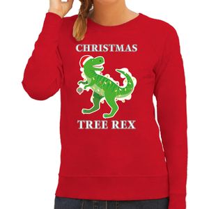 Christmas tree rex Kerstsweater / kersttrui rood voor dames - Kerstkleding / Christmas outfit