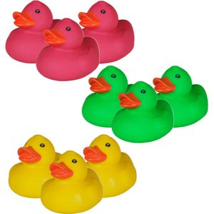 Rubber badeendjes - 9x stuks - badkamer fun artikelen - size 5 cm - kunststof